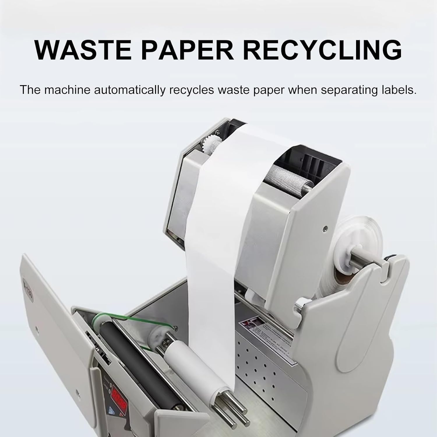 Distributore automatico di etichette - Sbucciatrice versatile per varie larghezze e grande capacità di rotolo, ideale per etichettatura efficiente e produttività negli spazi di lavoro