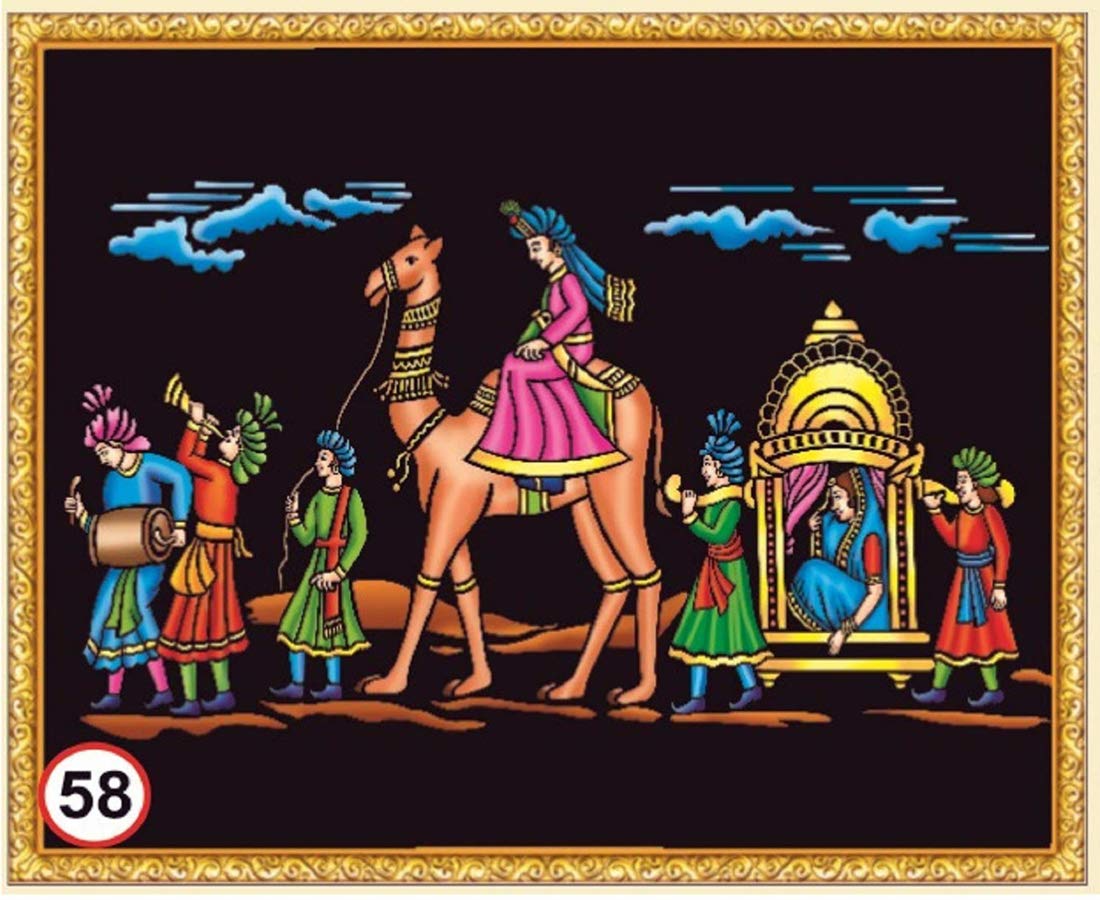 Rainbow DIY - Emboss Painting Kit, Baraat with Camel, Medium(13x19 inch), Design No. 58-image-25