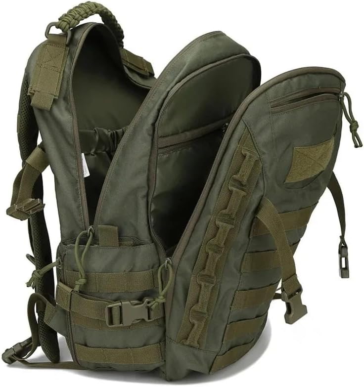 35L Outdoor Camping Backpack – Water-Resistant MOLLE Hiking Daypack, Lightweight Travel Rucksack for Trekking, Hunting (OD)