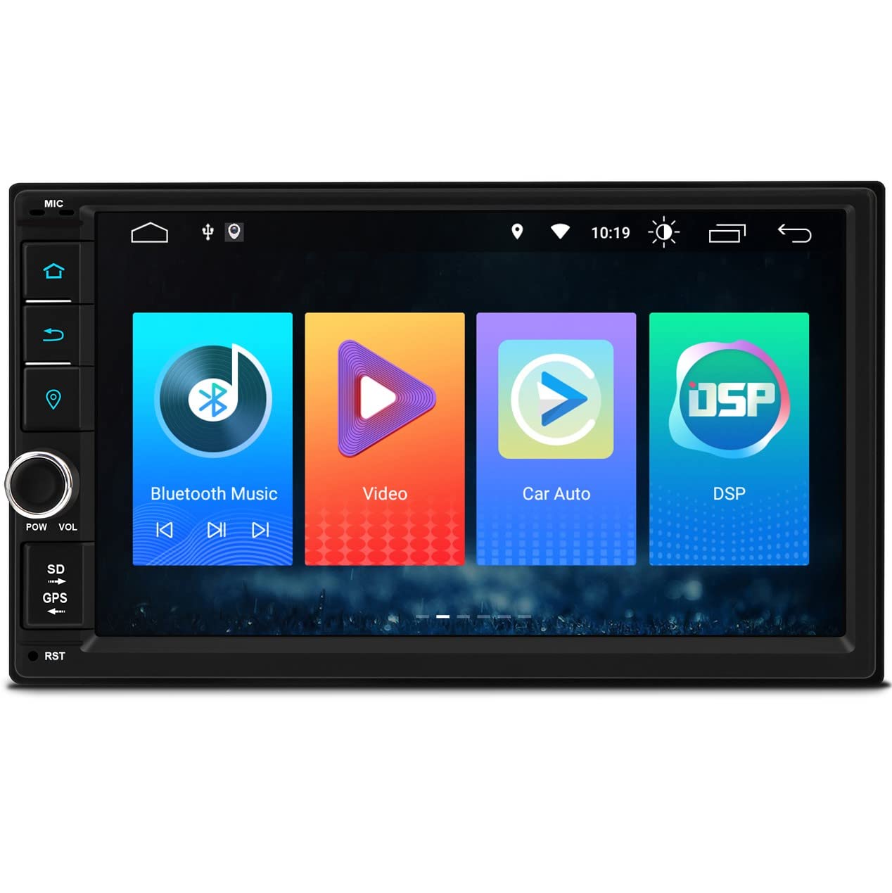 XTRONS 7"Android 10 Car Stereo Radio Player Universal Double Din GPS Navigation Bluetooth Head Unit Built-in DSP Android Auto CarAutoPlay Support Full RCA Output Split Screen Camera DVR DAB+ OBD2 TPMS