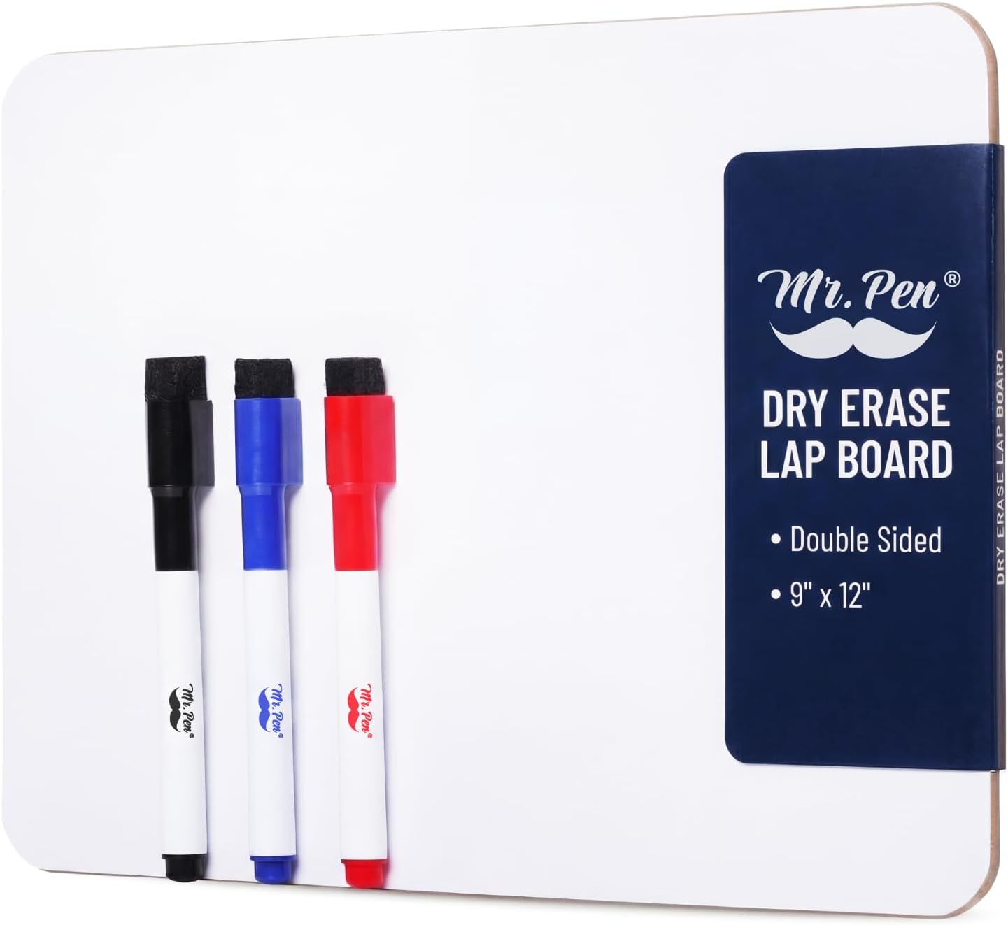 Mr. Pen- Small Dry Erase Lapboard, 9x12 Inches, 3 Markers | Double Sided Mini Dry Erase Board for Kids, Small Whiteboard Portable for Kids, Students and Classroom Use