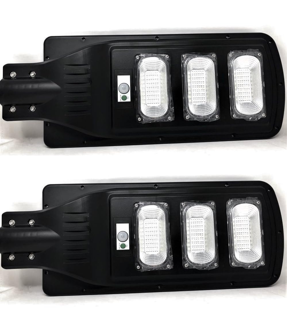 TEMPO DI SALDI Coppia Di Lampioni A Led 90W Con Pannello Solare Crepuscolare E Telecomando