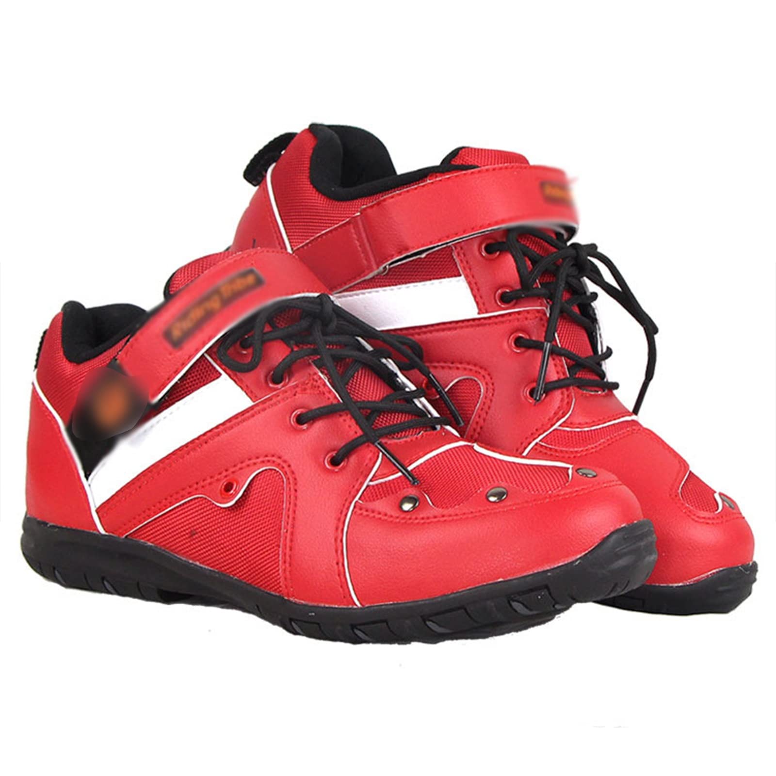 Thaoxl Botas de Motocicleta, Material Impermeable, protección de Tobillo, para Carreras al Aire Libre, Zapatos de Montar de Tobillo Cortos para Montar Casuales