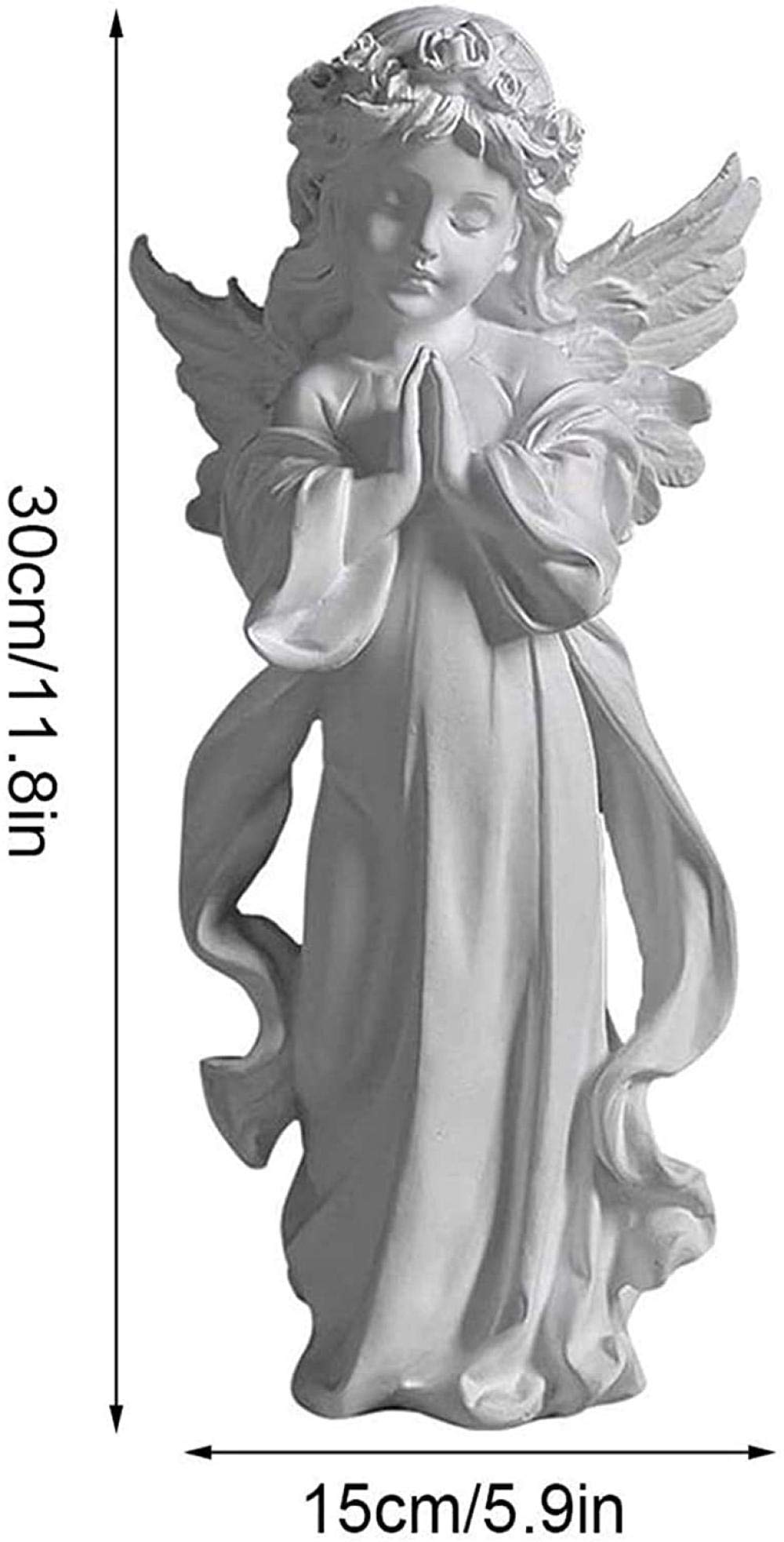 Amazon.co.jp: 美しい天使の天使の祈りの像の装飾樹脂の庭の置物屋内