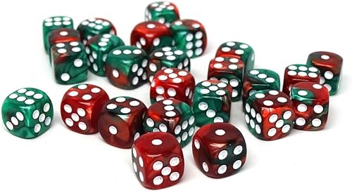 Miniatura 5 de Paquete de 25 dados D6 de 0.472 pulgadas, colección a juego de 6 dados con pipas (remolino de cobalto y cobre)