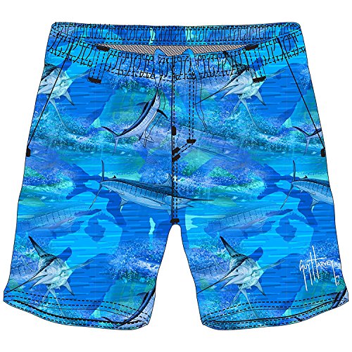 Guy Harvey Men's Camo Volley Shorts, Marine Camo, S