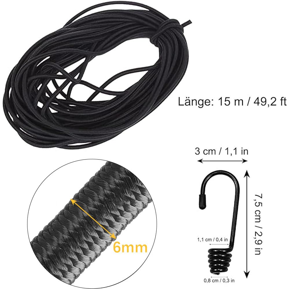 100 Ganci SJ Per Corde Elastiche E Teli - Fissaggi Universali Per Bungee E Ammortizzatori