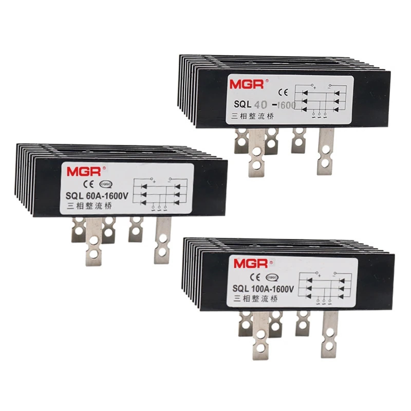 Redresseur de pont triphasé 40A pour stabiliser l'alimentation des moteurs SQL40