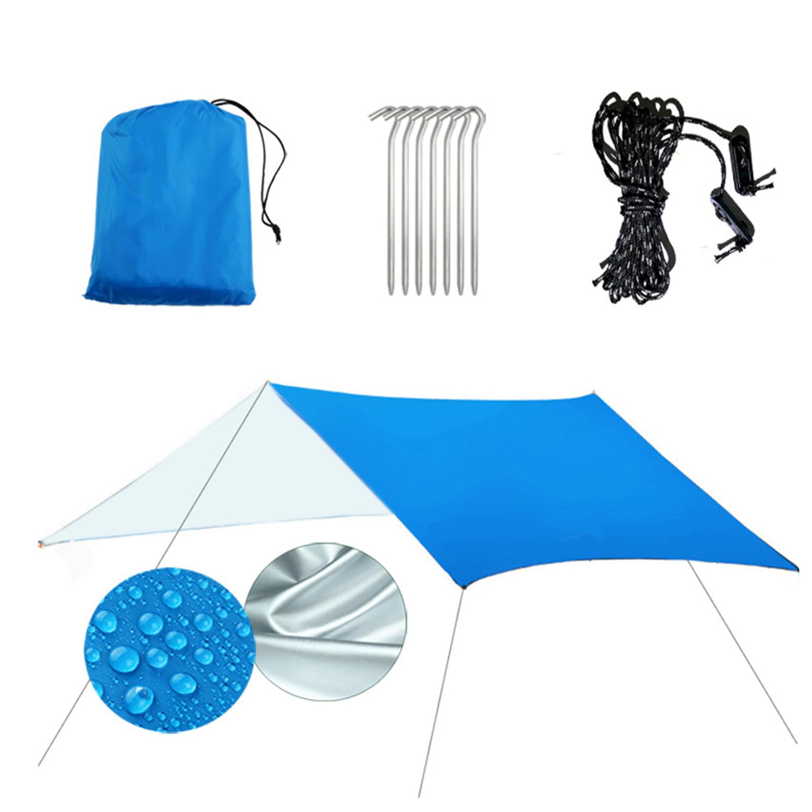 Large Bean Green Tarps Set Shelter Canopies Tent Shade Portables Rain for Beach Activity Durability Camping