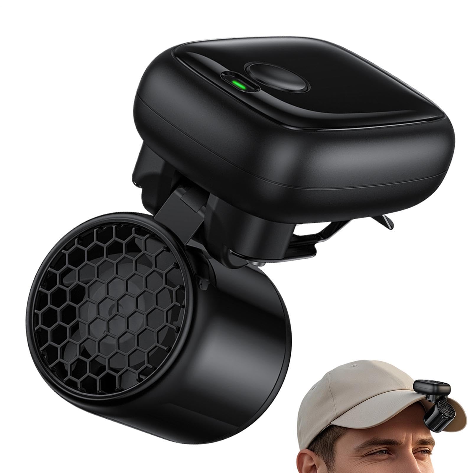 Ventilador de sombrero silencioso con batería de larga duración y flujo de aire regulable