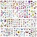 Qpout 300pcs Tatouages éphémères scintillants pour enfants,Flash Animal princesse fleur fée Tribal Totem Tatouages autocollants pour garçons filles fête d'anniversaire cadeau décoration récompense