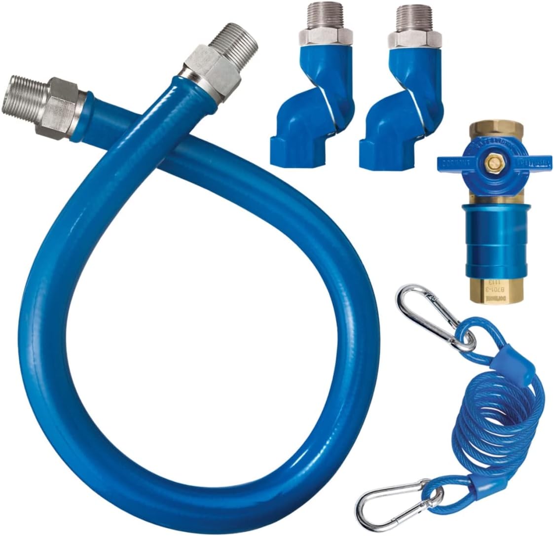 Dormont - 1675KITCF2S48-3/4 in by 48 in Blue Hose Swivel Max Gas Hose Connector Kit