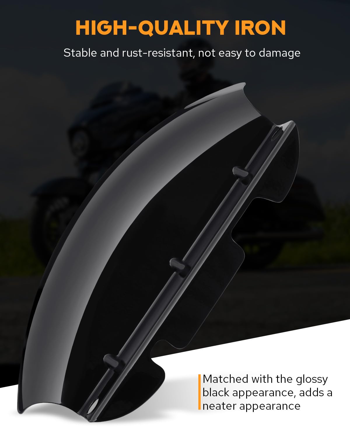 PBYMT Deflettore d'aria inferiore triplo albero compatibile con Harley Davidson Touring Street Glide Road Glide Electra Glide Road King FLH/T FLHX 2014-2023, nero lucido brillante