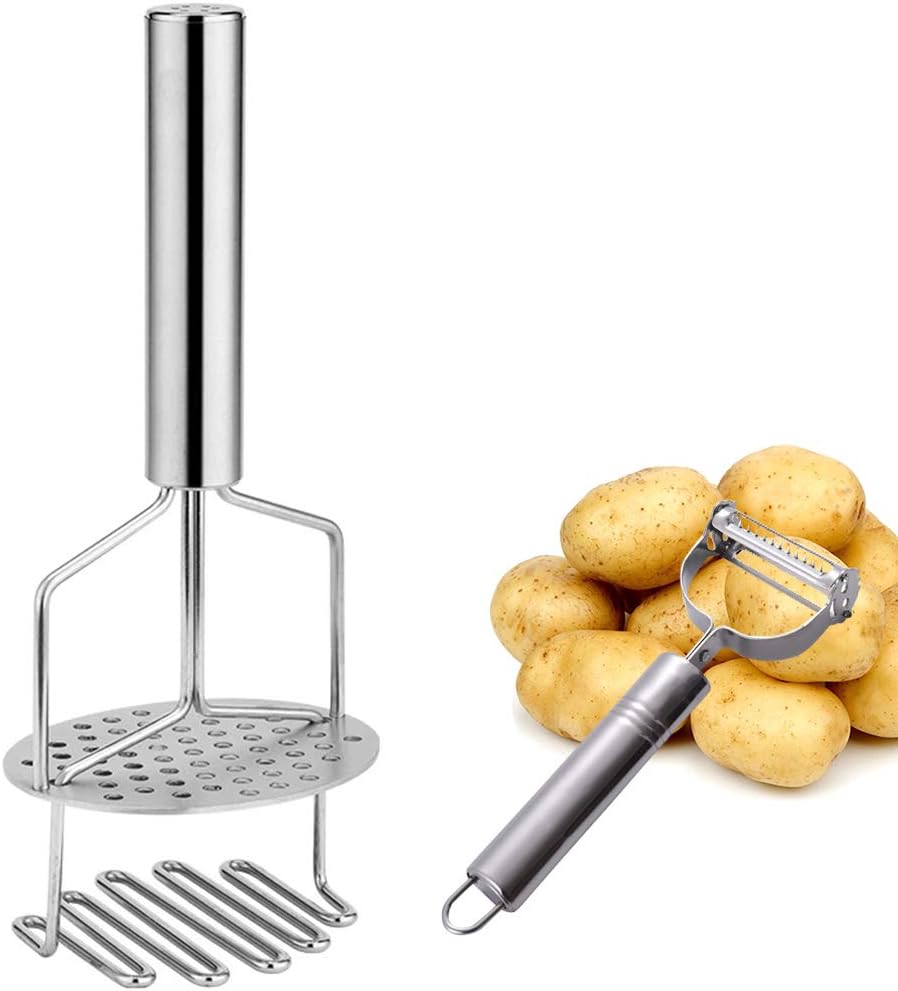 Potato Masher，DualPress Stainless Steel Potato Ricer Press .Perfect for Smooth