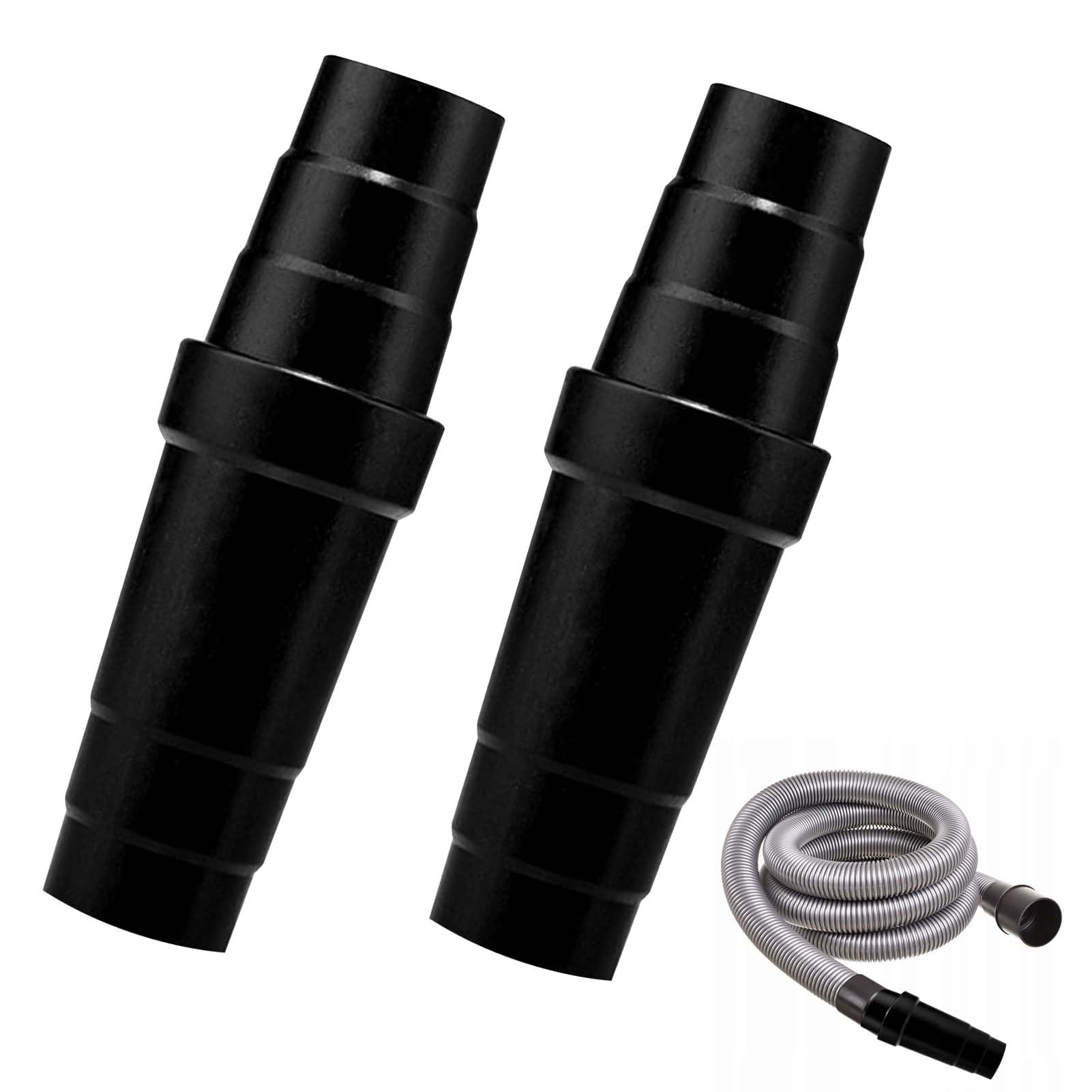 Solbrezeni Black 2Pcs Dust Extractor Hose Adaptor, Universal Vacuum Attachments, Vacuum Hose Adapter, For 31.5Mm-45Mm Dust Extraction Hose Adaptor, For Power Tools Table Saw Circular Saw Eccentric Grinder(Black)