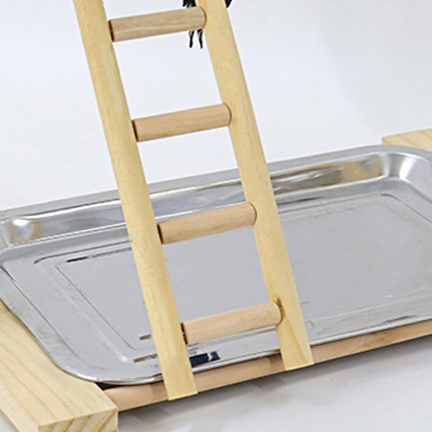 Bird Playground Parrot Play Stand，Parrot Stand Bird Perch Playstand Swing Wooden Parrot Chew Toy Budgie Cage Accessories Stainless Feeding Cups Playground for in