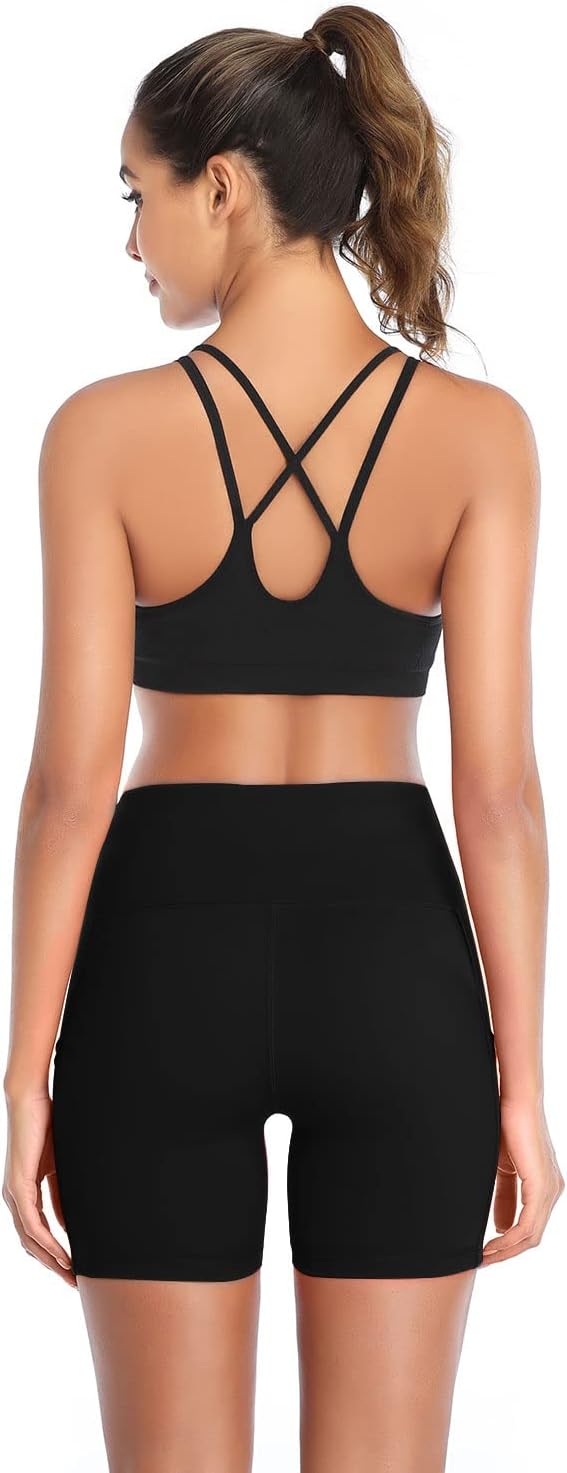 DAYOUNG Women Yoga Shorts High Waist Tummy Control Workout Biker Running Athletic Compression Short with Pockets - Image 4