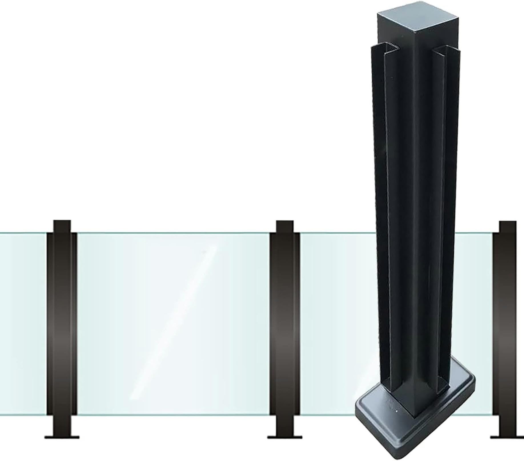 Piliers de garde-corps en verre ouverts pour escaliers sans cadre