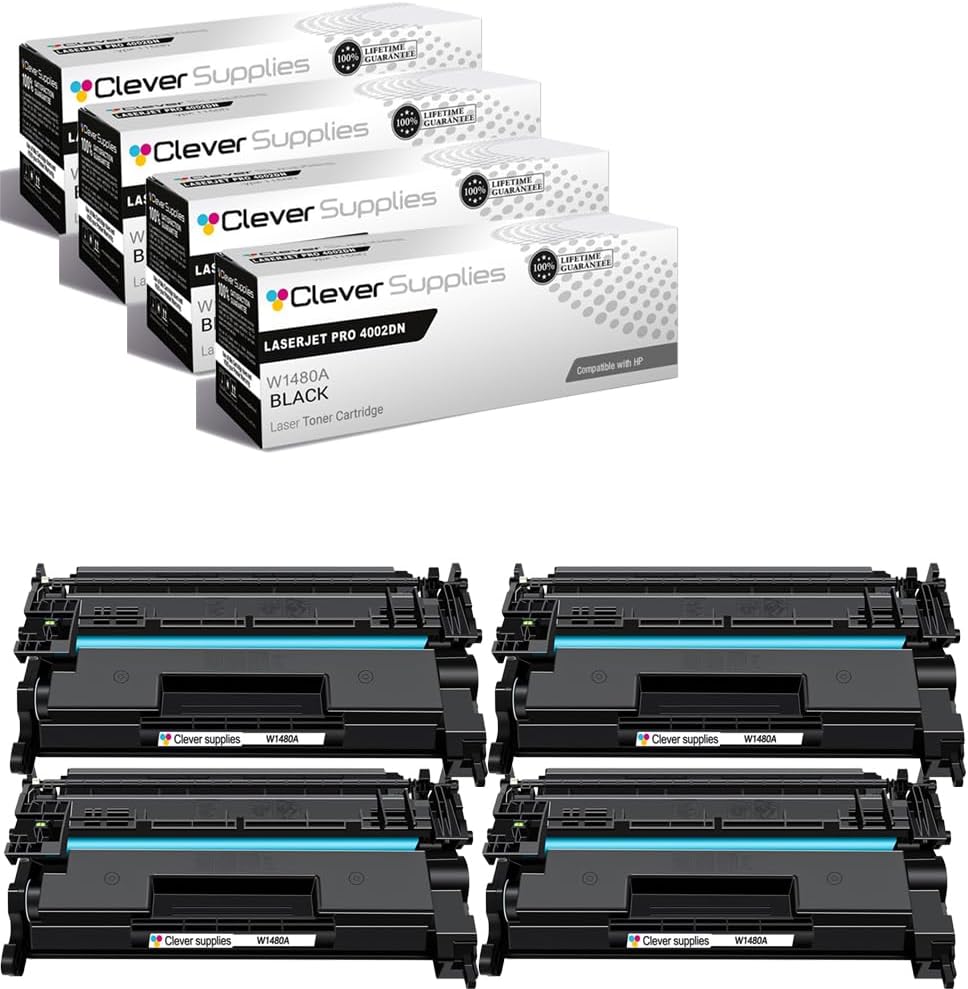 CS Replacement Compatible with HP PRO 4002DN Toner Cartridge W1480A to use with PRO 4001DN 4001DW 4002DN 4101FDN 4101FDW (Black, 4-Pack)