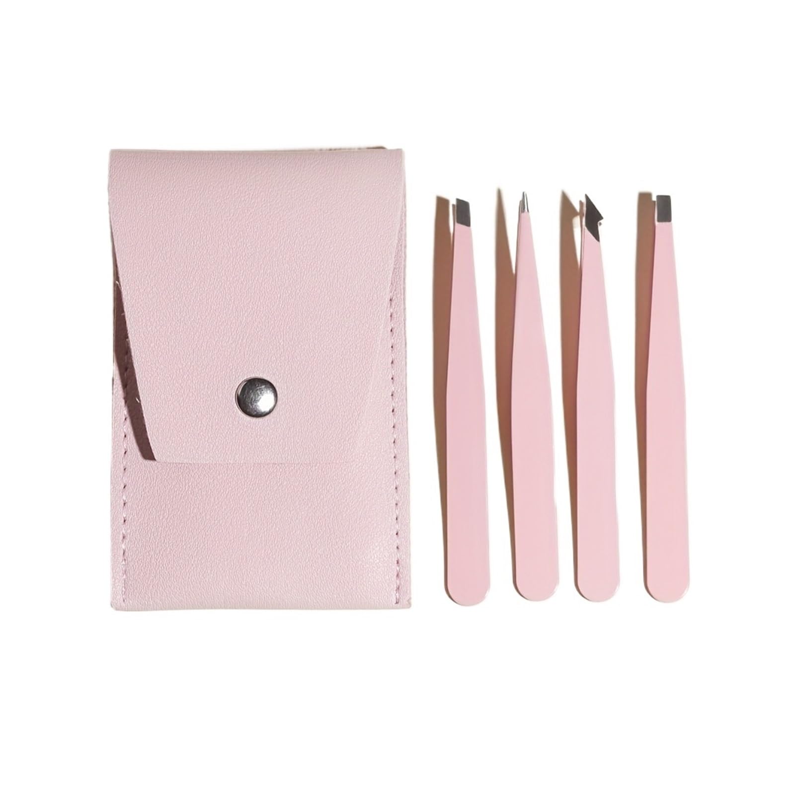 Zgxnyi Women's One Color Eyebrow Tweezers 4Pcs Stainless Steel Eyebrow Tweezers Set For - Precision Facial Hair Removal,Splinter & Ingrown(4Pcs(Pink))