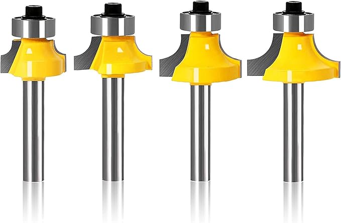 5-tlg Abrundfräser Set 8mm Schaft - Hohlkehlfräser Für Holz