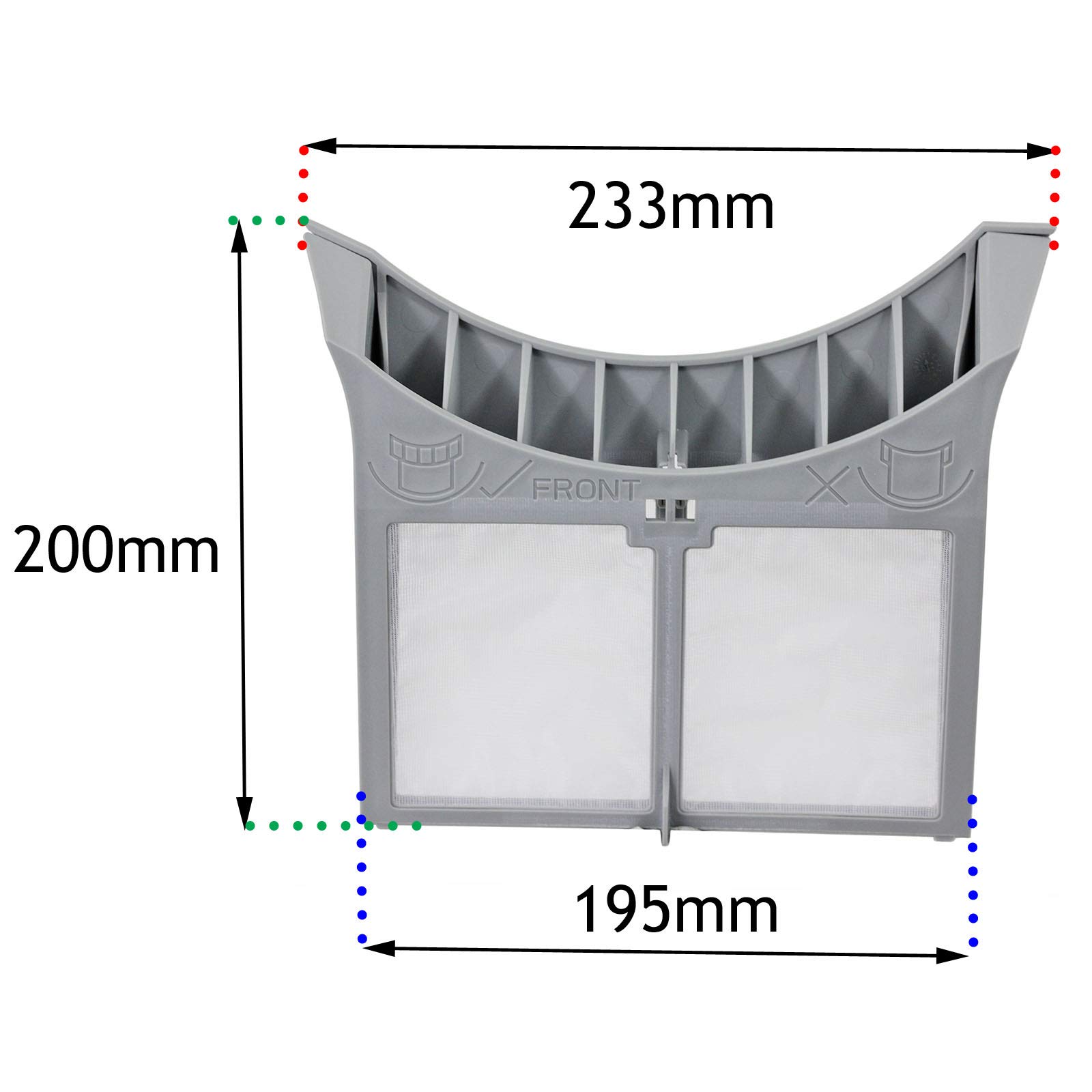 Replacement Hinged Lint Screen/Fluff Filter For Proline TDV60 & SLE50 Tumble Dryers (Grey)
