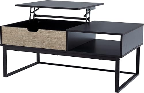 Miniatura 6 de Peaktop - Mesa auxiliar elevable con almacenamiento y patas de metal