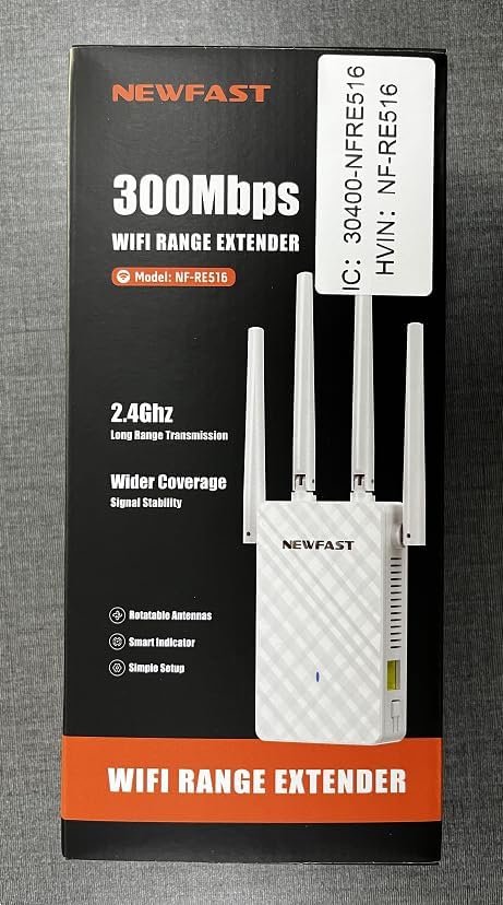NEWFAST NF-RE516 WiFi Range Extender with four external antennas