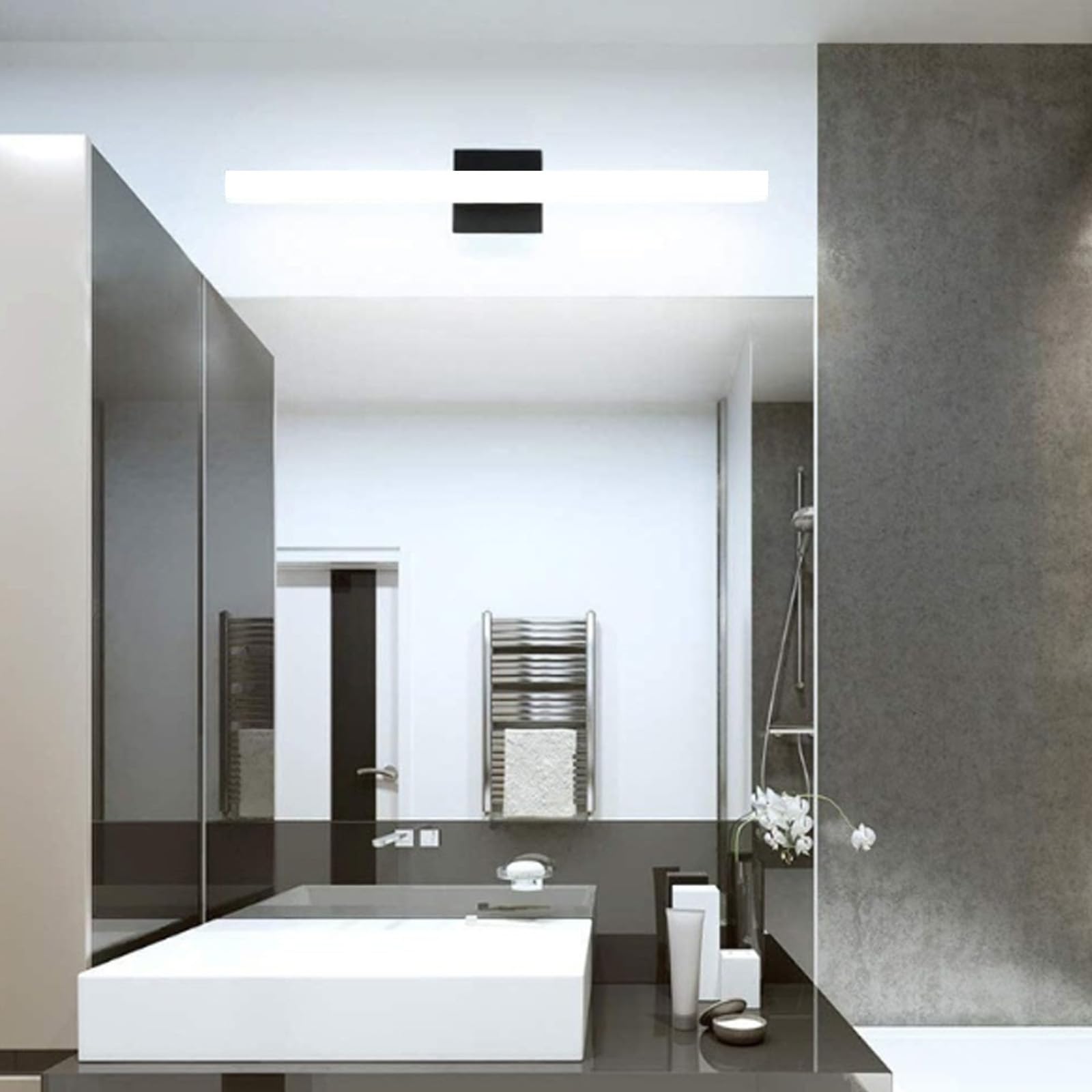 Luz de pared negro rectangular con tecnología LED impermeable ideal para interiores y dormitorios 8