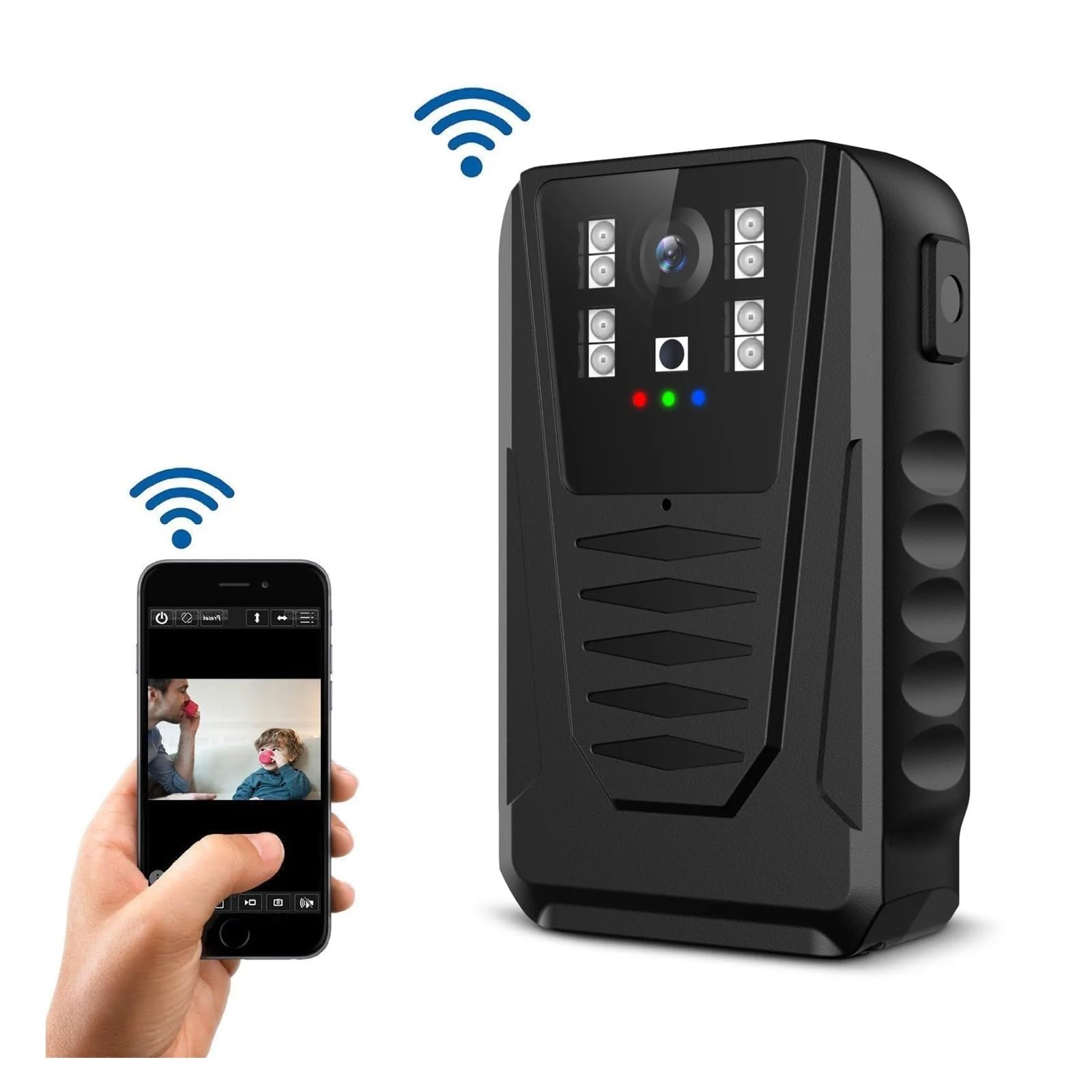 Mini kamera korpusowa 1080P HD IP65 montowana na ciele mała przenośna wodoodporna noktowizor kieszeń bezpieczeństwa policyjna,Seria Straż(With 64G TF Card)