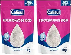 Percarbonato de Sódio Calisul 100% Puro Limpeza Profunda 2kg Remove Manchas das Roupas Brancas e Coloridas Alvejante Sem Cloro Embalagem Abre e Fecha (Zip Lock)