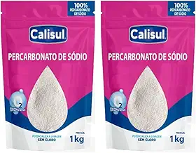 Percarbonato de Sódio Calisul 100% Puro Limpeza Profunda 2kg Remove Manchas das Roupas Brancas e Coloridas Alvejante Sem Cloro Embalagem Abre e Fecha (Zip Lock)