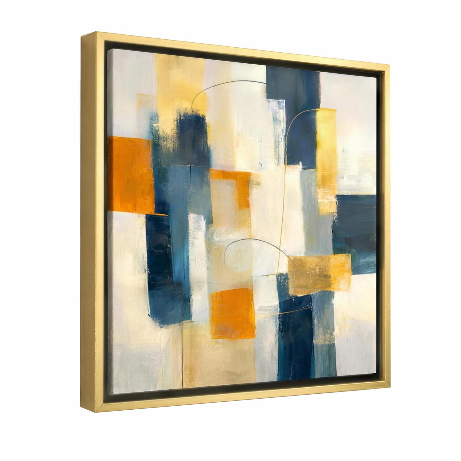 Premium Canvas Floating Frame - 1.25" Gallery Depth Floater Frame with Authentic Wood Grain Finish, Handcrafted in USA for Wall Art &amp; Paintings (Champagne Gold 24x30)