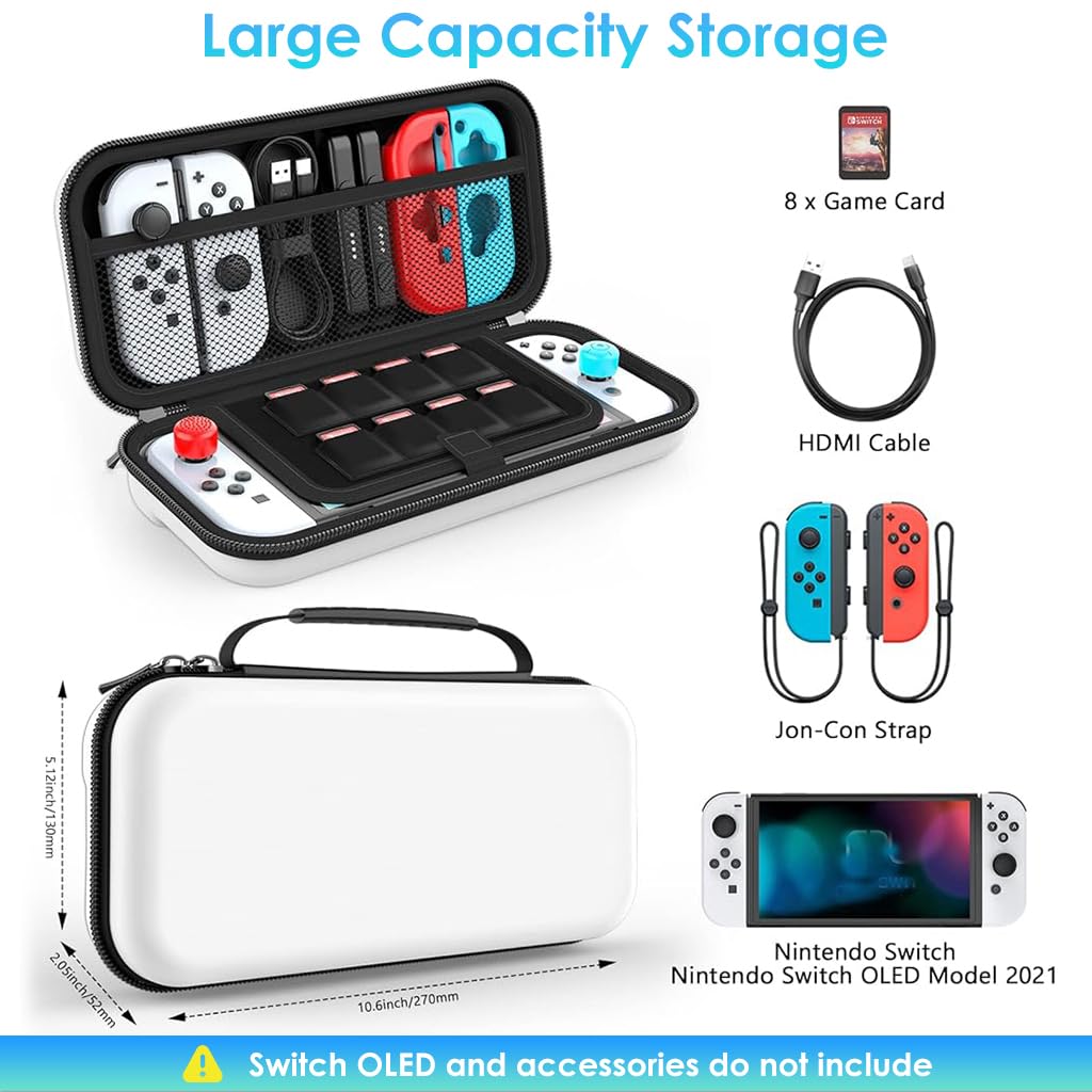 ZORBES Carrying Case for Switch Gamepad, 8-Cartridge EVA Anti-Scratch Bag 1