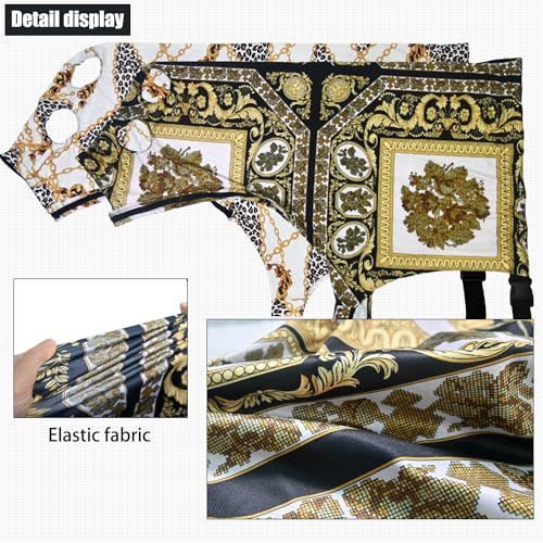 Image of Horse Slicker Hood with Zipper: Snug Fit, No-Ears Design, and Extra Large Eye Holes for Face, Shoulders, Mane, Chest, and Withers - Perfect for Show-L(Black Gold