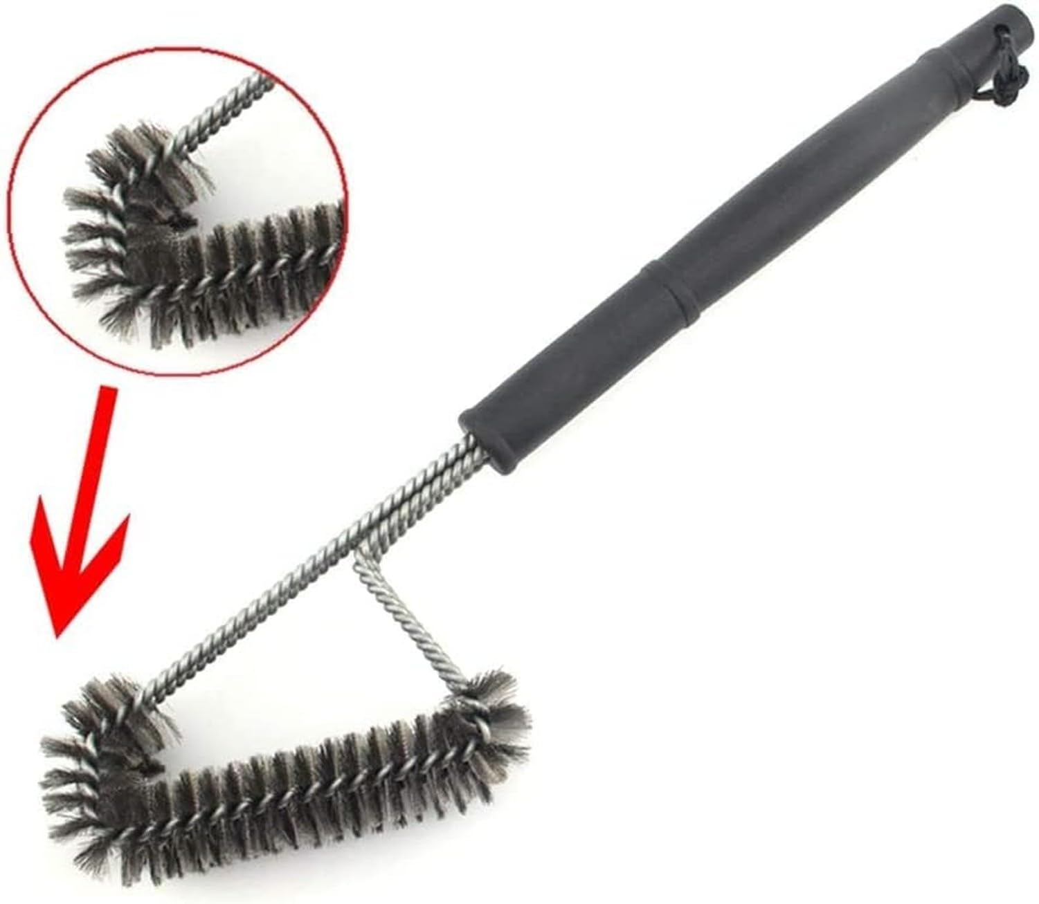 HURUMA Pincel Limpieza Barbacoa Cocina Grill Cerdas Resistentes Acero Inoxidable Mordazas