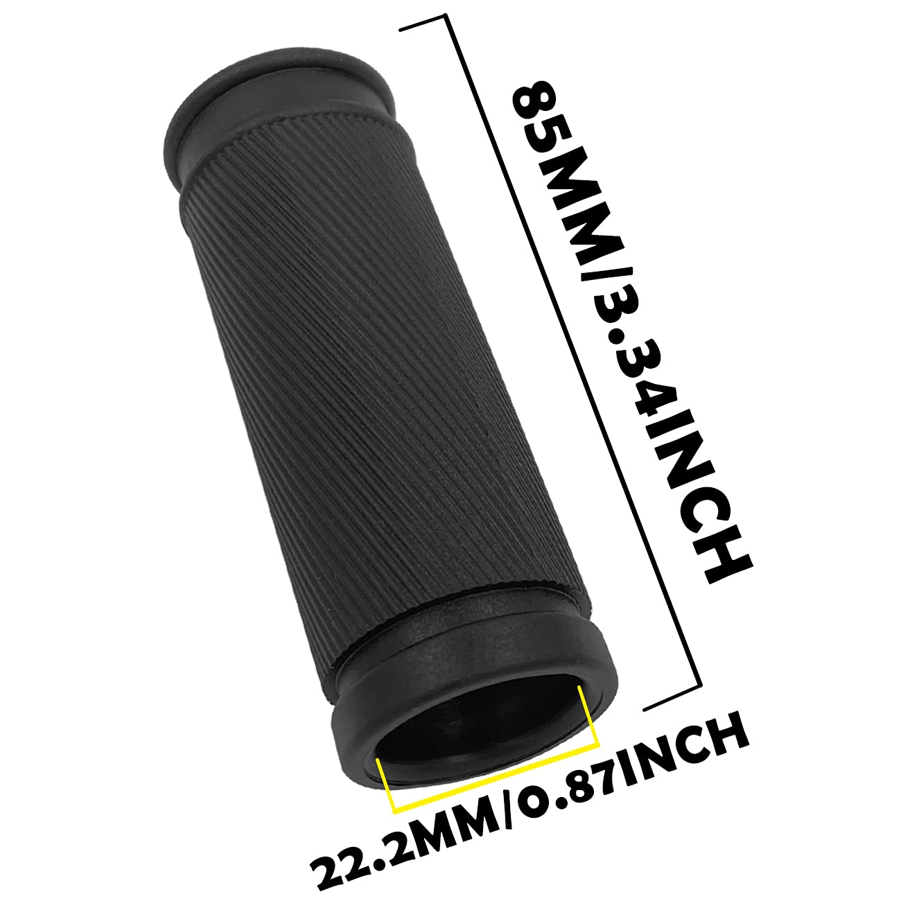 Uchwyty rowerowe, uchwyty na kierownicę rowerową, odporne na uderzenia, antypoślizgowa guma, 1 para, do rowerów wyścigowych, MTB, rowerów górskich, trekkingowych, e-roweru, 85 mm, czarne