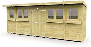 Total Sheds 20x4 Pent Summer Shed Double Door...,