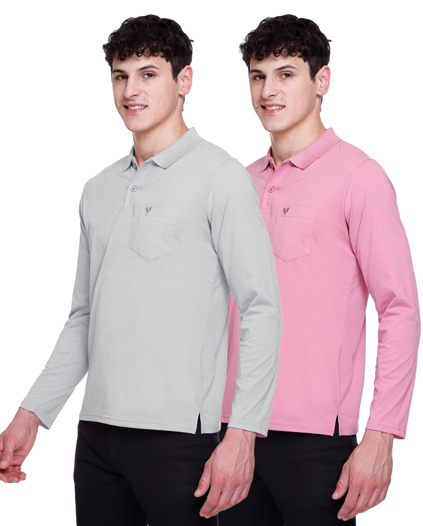 Full Sleeve Polo T Shirt for Man Cotton Regular Fit - Mens T-Shirts with Collar