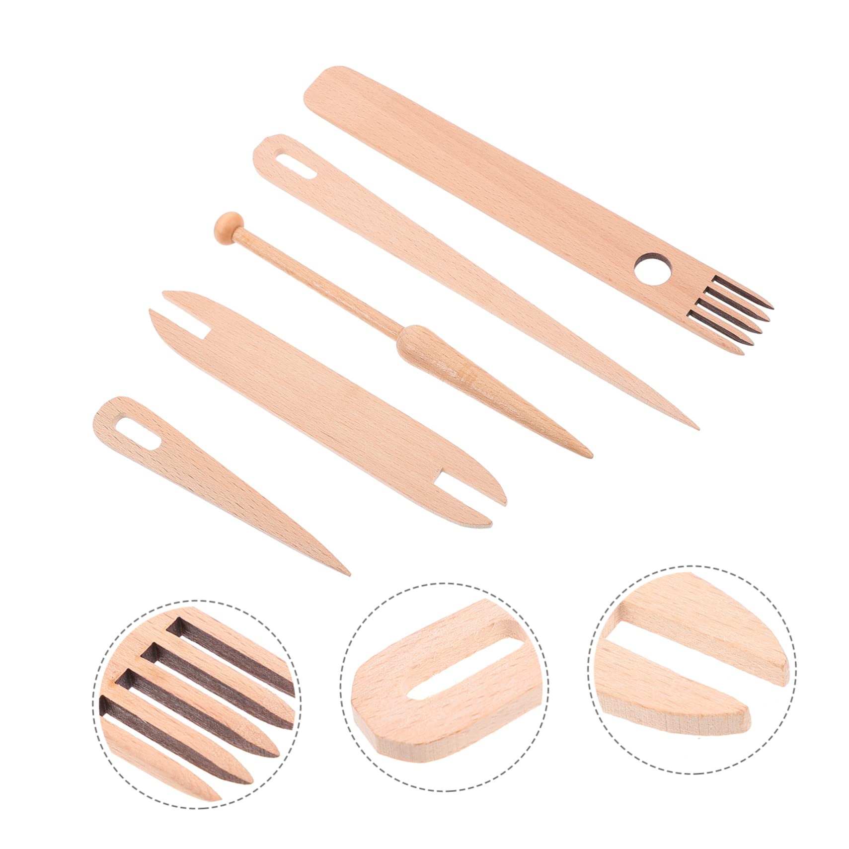 WEBEEDY Webstuhl Kamm 4 Stück - Holz Webkämme Für Stricken & Handarbeiten 20cm