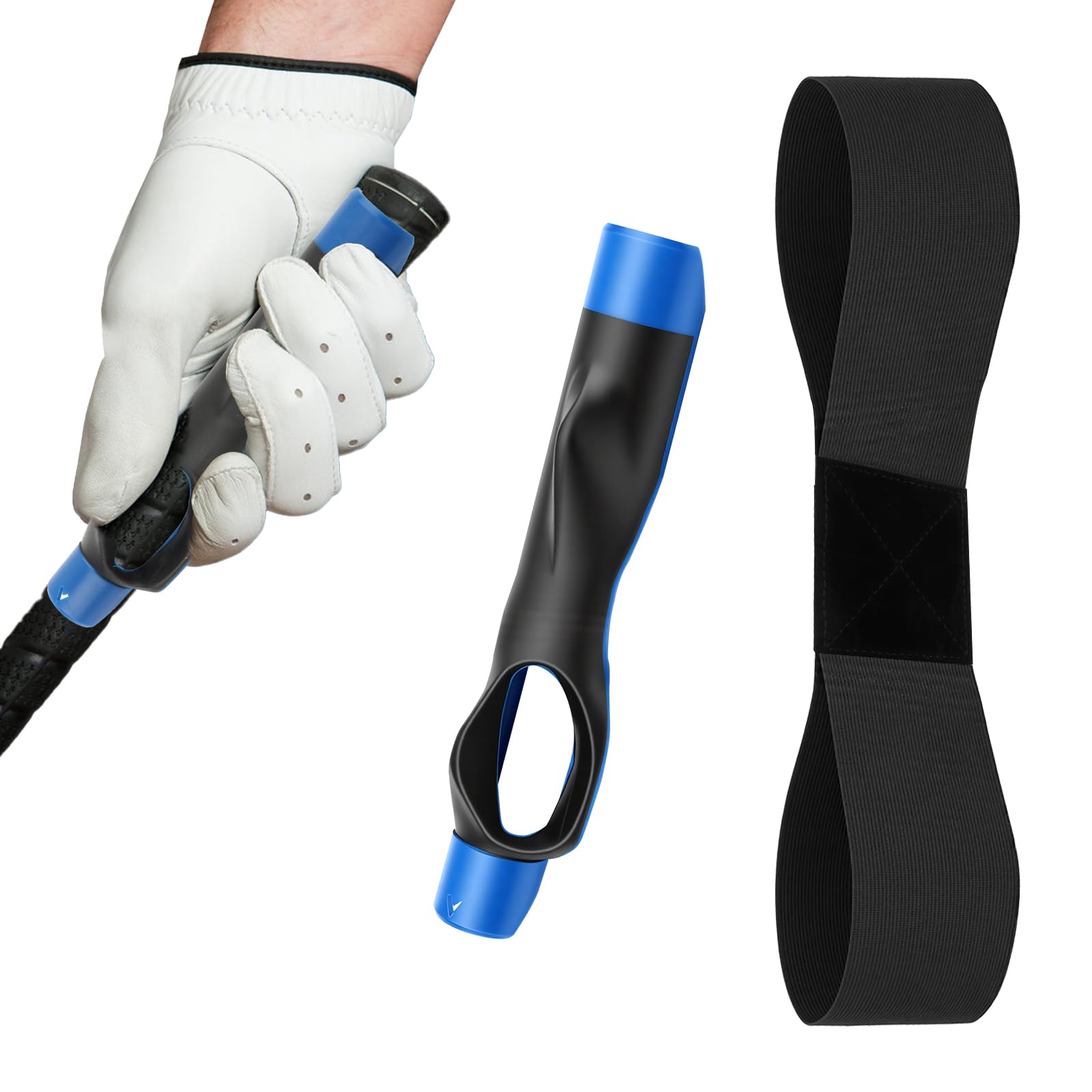 Aonior Golf Grip Training Aid, Golf Culb Grip Trainer & Swing Correcting Arm Band, Right Hand Trainer Correct Swing Posture & Improve Hand Position for Adults, Children, Beginner Golfers