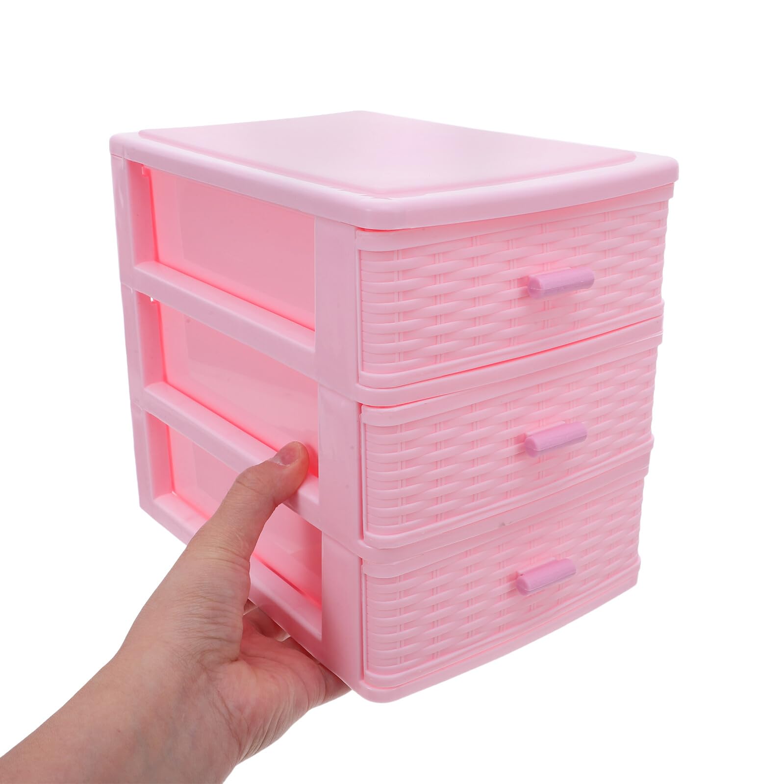Homoyoyo Cassettiera da Scrivania Mini in Plastica Rosa a Cassetti | Organizzazione a Strati, Scomparti Interni Separati, per Cancelleria e Cosmetici in Dormitorio o Aula