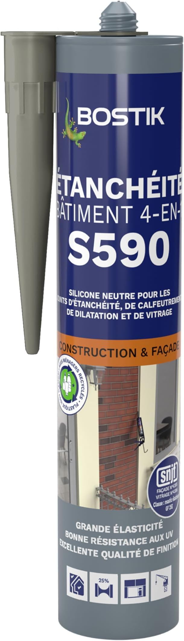 Mastic étanchéité bâtiment Bostik S590 pierre pour rénover vos façades et fenêtres