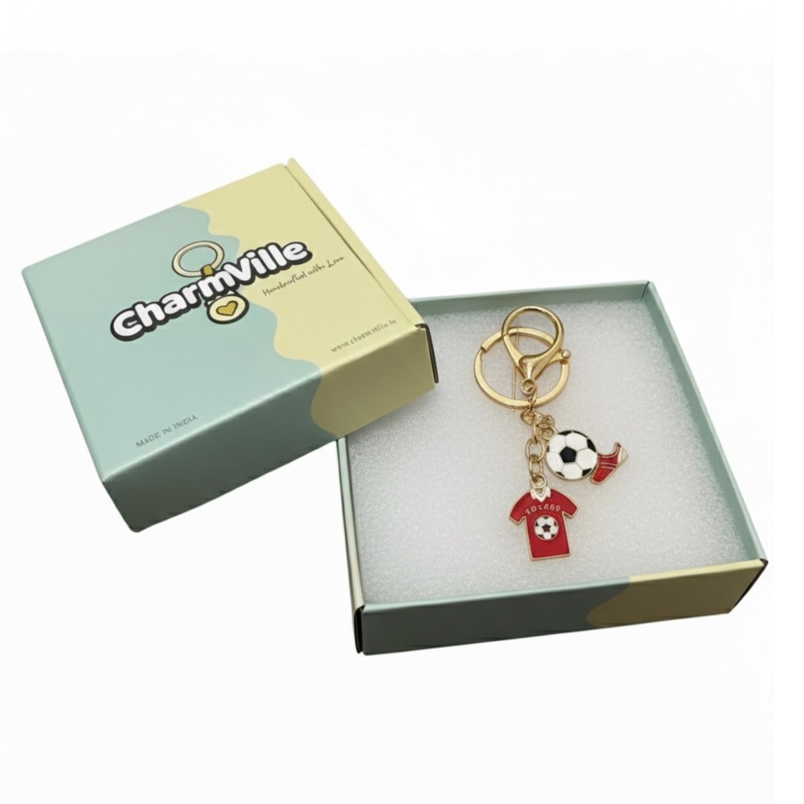 Charmville Keyring | Sports Charm Keychain for Men, Women & Kids | Cute Bag Charm for Backpacks, Gym Bags & Key Sets | Key Chain Gift
