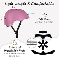 Vista 5 de Casco de bicicleta para niños, ajustable y para múltiples deportes, desde niños pequeños hasta jóvenes, 3 tallas