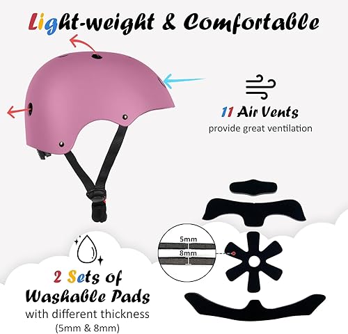 Miniatura 5 de Casco de bicicleta para niños, ajustable y para múltiples deportes, 3 tamaños que van desde niños pequeños hasta jóvenes