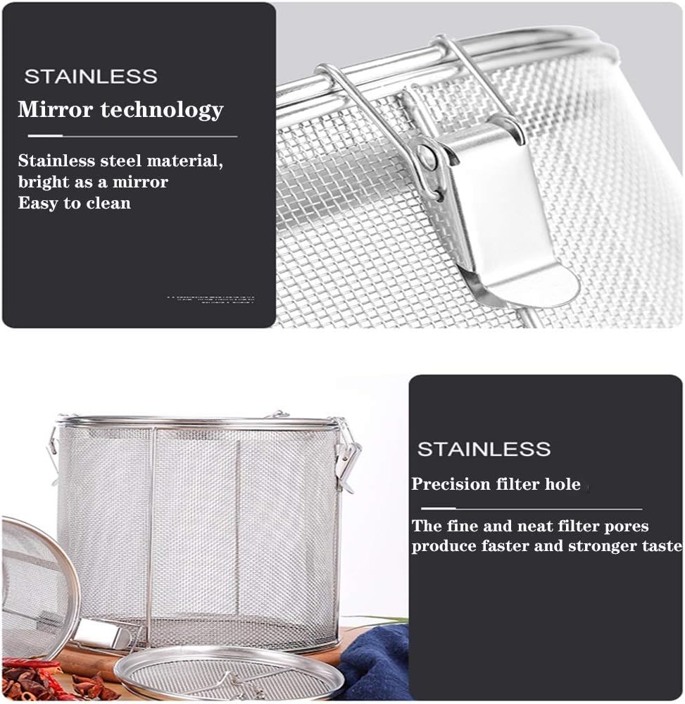 Large Capacity Stainless Steel Fine Mesh Strainer Gravy Soup Taste Spice Box Basket Brine Hot Pot Slag Separation Colander Strainers Basket Tea Infuser (Color : 30x30cm)