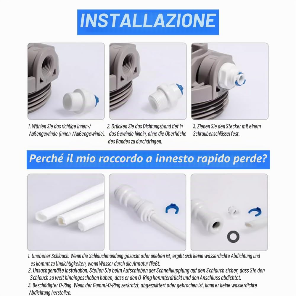 800 Flow RO Limitatore di flusso per tubo OD da 1/4 a 1/4 pollici, Accessori per osmosi inversa, impostare il rapporto acque reflue