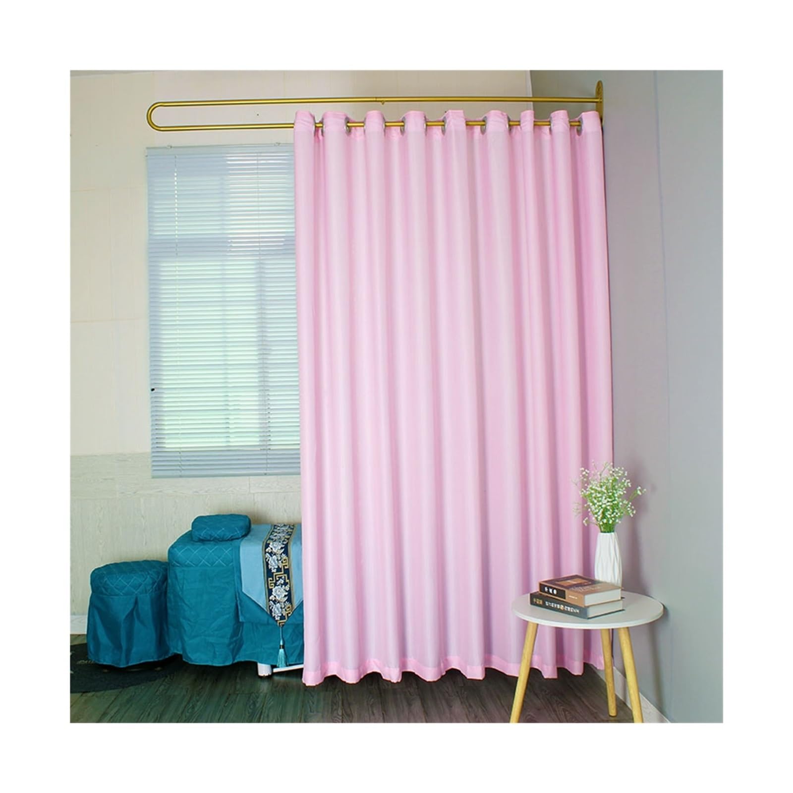Raumteilervorhang for Den Schönheitssalon Raumteiler In U-Form, Verwenden Sichtschutz/Lichtdurchlässigkeit/Trennung/Raumtrennvorhänge (Color : F, Size : 200x220cm)