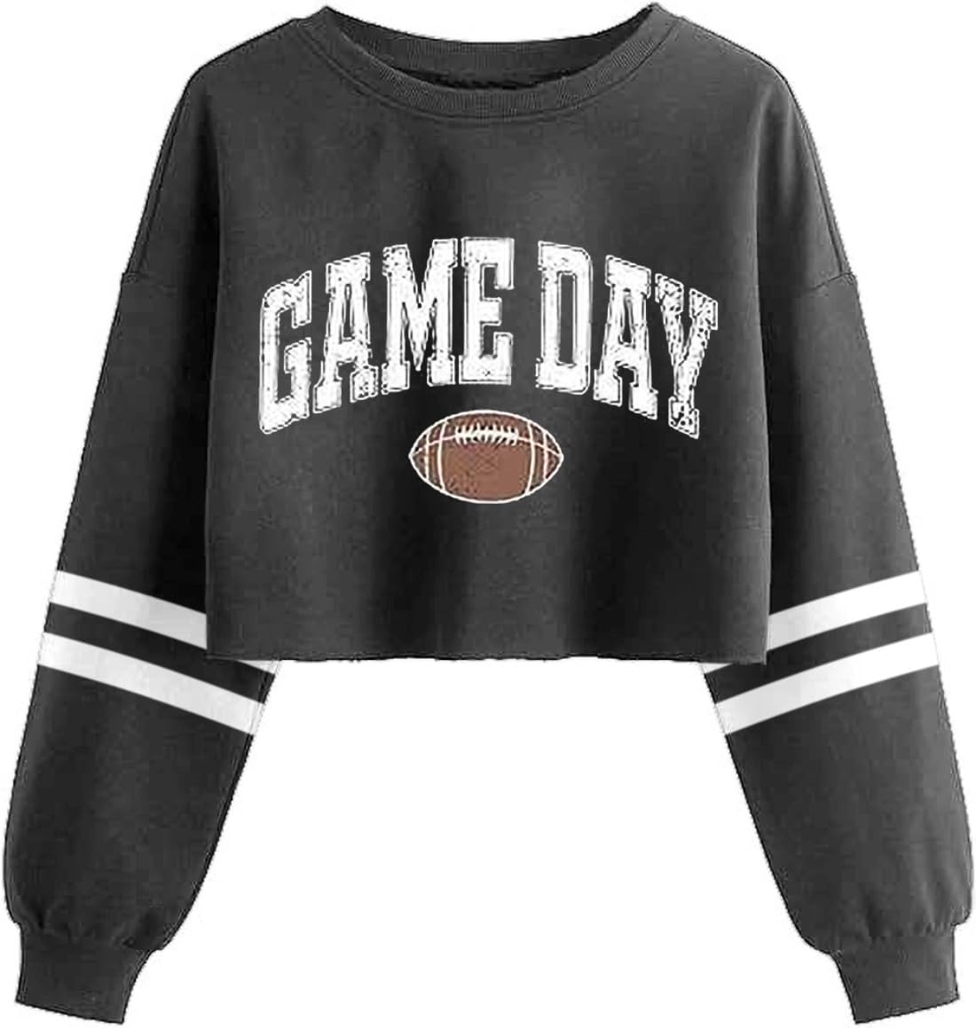 Game Day Crop Sweatshirt for Women Funny Football Baseball Mom Graphic Lantern Long Sleeve Pullover Outfits Tops